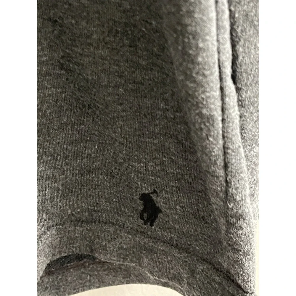 Polo Ralph Lauren Polo Shirt Men XL Gray Long Sleeve Polyester 1/4 Zip Mock Neck